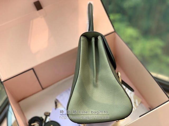 DELVAUX女包 Brillant系列手袋 進口牛皮 德爾沃女手提包 女手腕包 DV0028 拼色綠 Delvaux女單肩包  fcs1365